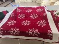Couverture de canapé douce et confortable pour Noël, motif arbre de Noël rouge et blanc, réversible, chaude et douillette