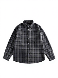 <span class=keywords><strong>Camicia</strong></span> da <span class=keywords><strong>uomo</strong></span> di tendenza, stile retrò <span class=keywords><strong>giapponese</strong></span>, a blocchi di colore, a quadri, a maniche lunghe, monopetto, con perline, colletto risvoltato, trattamento anti-piega. - Product Image 2