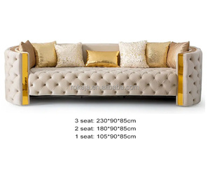 Chất Lượng Cao Modular Sofa Đặt Bán Hàng Nóng Nhung Nút Vải Cắt Sofa Phòng Khách Sạn Đồ Nội Thất Cong 1 + 2 + 3 Chỗ Ngồi Sofa - Product Image 6
