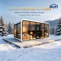 Cabane de glamping Apple Cabin avec fenêtre panoramique, maison modulaire à vue large et lumineuse pour complexe de glamping