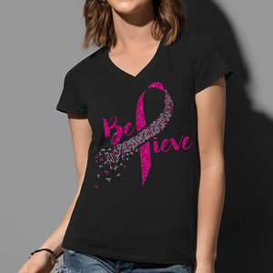 Adesivi personalizzati con motivo a cristalli rosa 'In <span class=keywords><strong>ottobre</strong></span> indossiamo il rosa' per magliette, logo fai da te per la consapevolezza sul cancro al seno, decalcomanie termoadesive - Product Image 6