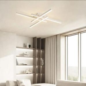 New Arrival Modern LED Ceiling Lamp Linear Dimmable Gold Oval Fixture for Living <b>Room</b> 220V <b>AC</b> with Switch Control Acrylic Cover - Product Image 6
