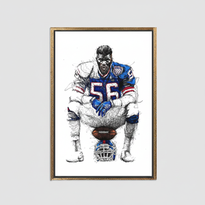 Lawrence Taylor Football Canvas Art: Motivational Sports Print,GOLD <b>FRAMED</b> CANVAS - Product Image 2