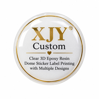 Autocollant en résine époxy 3D transparente personnalisé XJY avec impression d'étiquettes et plusieurs designs