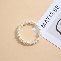 Nouveau Bracelet Manchette Unisexe Élastique en Perles d'Imitation et Perles en Plastique Superposées, Style Classique Vintage Rétro, Idéal Cadeau