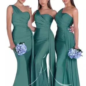 2022 Frauen Damen elegante Frauen Kleidung Kleider lange Satin Meerjungfrau Hochzeiten Party Brautjungfer Kleid