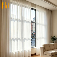 Cortina de Voile con Textura de Lino Ignífuga y Pliegues Personalizados IFR, Opciones Personalizables para Ventanas Francesas, Uso Comercial y Residencial