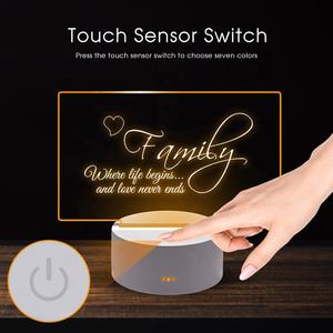 Tableau de notes <span class=keywords><strong>7</strong></span> couleurs veilleuse USB et AAA batterie puissance tableau d'affichage réinscriptible lampe de nuit stylo décor lampe de bureau cadeau pour les enfants - Product Image 3