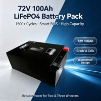 Paket Baterai LiFePO4 72V 100Ah 24S1P Bersertifikasi UN38.3, Pengosongan 1C, 1500 Siklus untuk Sepeda Motor Listrik