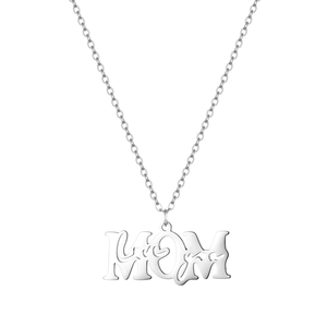 Collier pendentif <span class=keywords><strong>pour</strong></span> femme en acier inoxydable Niubei plaqué or 18 carats, chaîne à maillons tendance, série LOVE, Saint-Valentin, Noël - Product Image 1