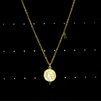 Collier de joaillerie en plaqué or véritable Chaîne câblée Collier de pièces vertes Collier de femmes de la Rome antique