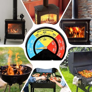 Termometro con Quadrante in Metallo per Stufe a Legna e Forni a Gas, Gamma 100-800°F, Termometro Magnetico per Caminetto - Misura Grande - Product Image 5
