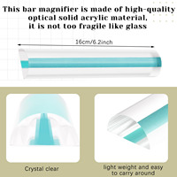 1 Pcs Plastic Eco-Friendly Magnifying Ruler Sliding Markers 6 Inch Line Magnifier Reading Small Prints Bible Books Instructions