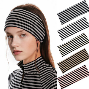 Fasce <span class=keywords><strong>per</strong></span> <span class=keywords><strong>capelli</strong></span> a righe larghe da donna, antiscivolo, elastiche, alla moda, <span class=keywords><strong>per</strong></span> allenamento, yoga, corsa - Product Image 1