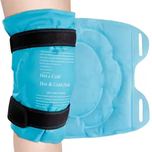 膝盖冰袋包裹可重复使用的凝胶冰袋，用于缓解膝盖疼痛，热敷和冷敷治疗腿部受伤