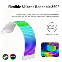 Bande lumineuse néon ARGB en silicone en gros, panneau LED RVB adressable synchronisé 8P 24 broches pour carte mère, GPU, modding de boîtier d'ordinateur