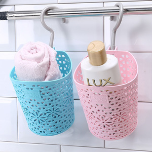 Hanging Plastic Storage Basket Circle Shape PP Material Sundries Bathroom Shower Use - Product Image 1