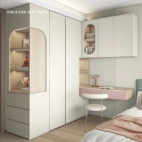 Combinaison de bibliothèque, armoire, bureau et placard de chambre à coucher moderne personnalisable avec rangement extensible pour la maison ou la chambre d'enfant à l'école