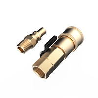 Adaptateur de raccord rapide pour propane RV 1/4 pouce pour tuyau de propane, gaz propane ou gaz naturel, raccord rapide 1/4 pouce, robinet d'arrêt et bouchon à débit total