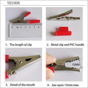 Prueba de pinzas de cocodrilo 500A, prueba de batería de vehículo de coche, pinza de carga de cocodrilo, abrazadera de cable, abrazaderas de cocodrilo - Product Image 2