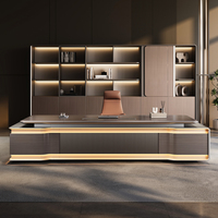 Bureau de direction de luxe avec design élégant et durable, écologique, facile d'entretien quotidien, avec armoire de classement et garantie de 5 ans