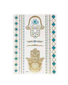 Proveedor Oem Flash caliente de plata de oro temporal película metálica plumaje flecha etiqueta engomada del <span class=keywords><strong>tatuaje</strong></span> impermeable - Product Image 4