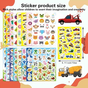 Pacchetto di adesivi personalizzati per bambini con temi inclusi animali, le auto spaziali fioriscono le creature marine e la pellicola spessa più impermeabile - Product Image 3