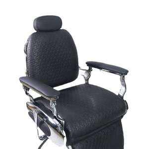 Chaise de barbier hydraulique inclinable rétro pour hommes en gros, chaise de barbier en cuir avec cadre en métal pour salon - Product Image 5