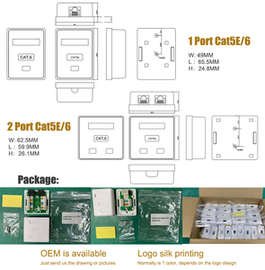 Boîtier Keystone RJ45 à montage en surface CAT6A/CAT6/CAT5E UTP FTP Blanc ABS S019 LE Zhejiang - Product Image 5