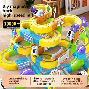 Bloques de Construcción Magnéticos STEM, Pista de Carreras <span class=keywords><strong>El</strong></span>éctrica, <span class=keywords><strong>Tren</strong></span> de Alta Velocidad, Regalo Educativo de Cumpleaños para Niños - Product Image 3