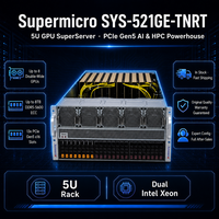 SYS-521GE-TNRT 5U Rackmount GPU Server Dual Socket 10 GPU 13 Slot PCIe 5.0 32 DIMM untuk Pelatihan AI Deep Learning HPC