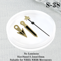 Aiguilles de montre de plongée lumineuses vertes en acier inoxydable, accessoires de réparation pour mouvements automatiques Seiko NH35/NH36/NH70