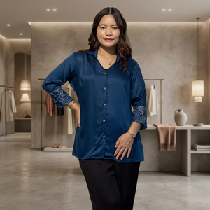 Chemise en coton pour femme avec manches au design premium, confortable et infroissable pour un style quotidien – Achetez directement auprès du fournisseur - Product Image 2