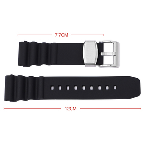 Correa de Reloj de Silicona Impermeable de Primera Calidad de 20 mm y 22 mm con Hebilla Plateada, Apta para Relojes de Buceo Sek 007 - Product Image 2