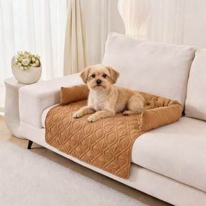 Ultrasonic <b>Sofa</b> Pet Cushion Pad Type Solid Color Polyester <b>Dog</b> <b>Bed</b> Cat Mat Pet Supplies - Product Image 2