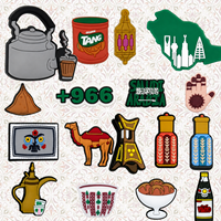 Nouveautés : Accessoires du désert, sabots du Moyen-Orient, personnalisation pour usines alimentaires, clips à bouton en caoutchouc, breloques pour chaussures de voyage et de vacances