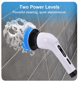 Brosse de nettoyage électrique réglable avec manche télescopique et plusieurs têtes de brosse pour nettoyer les sols, les fenêtres et les carreaux - Product Image 6