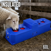 Abreuvoir isolé chauffé automatiquement 60L avec flotteur pour l'hiver, idéal pour moutons, chèvres et petites exploitations agricoles