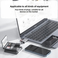2024 nuevo modelo 7-en-1 externo USB U disco TF tarjeta y lector de cámaras SD/TF para dispositivos Apple y computadoras Neutral al por mayor