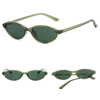 Lunettes de soleil DL, monture en plastique de petite taille, ovale, style œil de chat, tendance