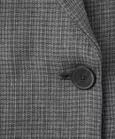 Blazer classique gris croisé à motif pied-de-poule pour femme, avec revers crantés et poches à rabat – Fournisseur