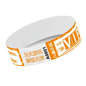 Dùng Một Lần Không Thấm Nước Tear-Proof Trẻ em' Vé Vào Vé Đầy Màu Sắc Chống Hàng Giả Mã QR Dây Đeo Cổ Tay Làm Giấy Cho Vui Chơi Giải Trí - Product Image 1