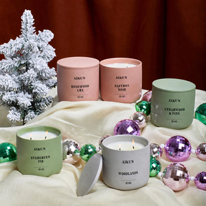AIKUN High Quality Home Decor 100% Handmade Ceramic Jar Essential Oil Eco-Friendly Private Label Soy <b>Wax</b> Scented Candles - Product Image 1