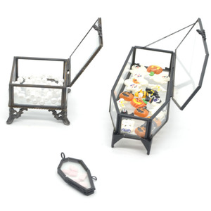 หนึ่งในของขวัญที่ดีสำหรับแม่! กล่องใสเครื่องประดับทรงกล่องใส่แหวนทรงลูกบาศก์ทำจากทองเหลืองทรงกล่องใส่เครื่องประดับทรงโลงศพสีดำ - Product Image 6