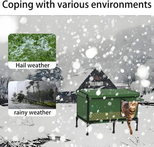 New Heated <b>Cat</b> <b>House</b> and Pet Mat Winter for <b>Outside</b> Insulated Outdoor <b>Cat</b> Shelter with Heater Waterproof Heated <b>Cat</b> Bed - Product Image 2