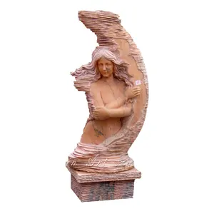 تمثال مصنوع من الرخام والحجر الجميل الصناعي تمثال أميرة على شكل قمر عارية