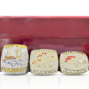 Anillo de Campeonato de los Denver Broncos de la <span class=keywords><strong>NFL</strong></span> al por Mayor, Anillo Deportivo de Fútbol Americano con Piedras Preciosas para Hombre, Joyería de Aleación Económica - Product Image 5