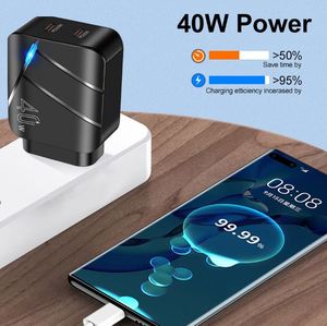 Hot Sale PD40W Fast Charger with PD3.0/QC3.0 2 USB Ports PC <b>Fireproof</b> <b>Material</b> for Mobile Phones & Multiple Devices - Product Image 5
