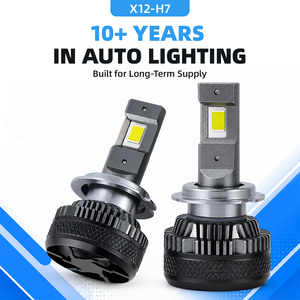 หลอดไฟหน้า LED X12 H7 120W 10000LM 12-24V อัพเกรดจากหลอดฮาโลเจน แบบเสียบใช้งานได้ทันที พร้อมพัดลมระบายความร้อน สำหรับรถยนต์ทั่วไป - Product Image 1