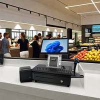 Système PDV Tout-en-Un Écran Tactile Capacitif Caisse Enregistreuse Imprimante Scanner Tiroir-Caisse Lecteur de Cartes pour Détaillants et Cafés SANDU S2